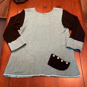 Margaret Winters Mixed Media Top Small. Knit. Patterned.